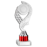 SILVER/RED 'OLYMPIC' HOLDER ASSEMBLED ON MARBLE (2" CEN/1" TUBE) - 8in